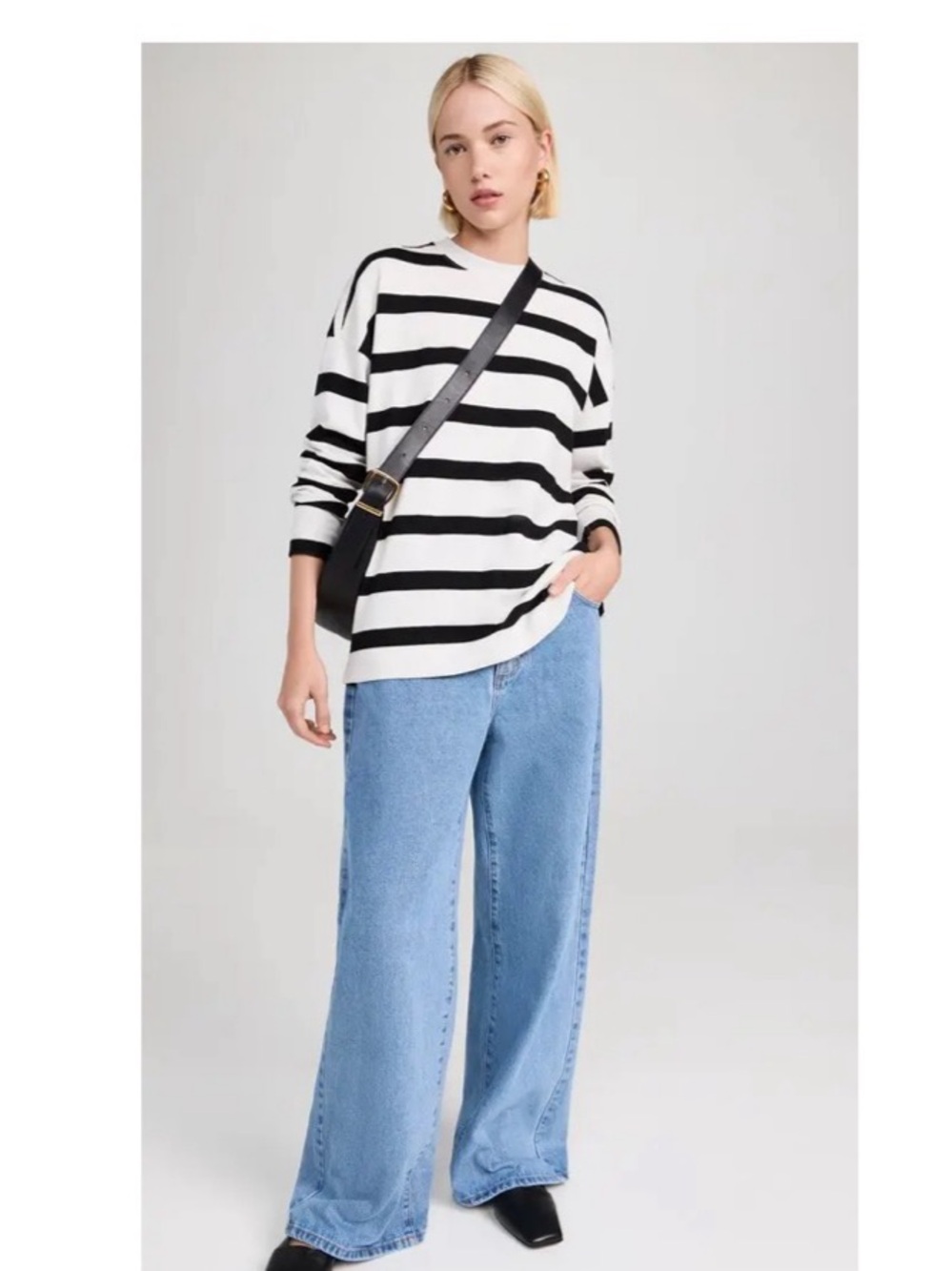 AYR Early Morn Striped Tee Striped Cotton Tee in White & Black